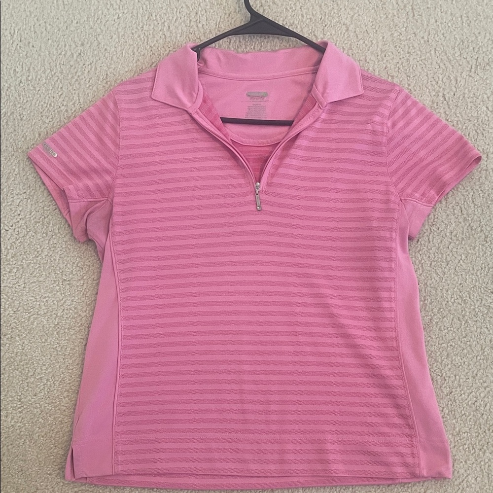 Izod Golf Pink Short-Sleeve Quarter-Zip Active Tee